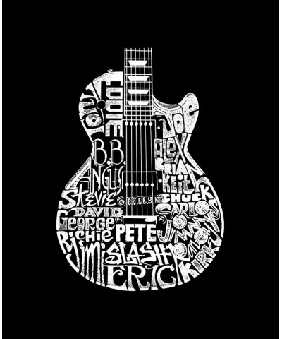 Men's Rock Guitar Head Word Art T-shirt Gray $20.99 T-Shirts