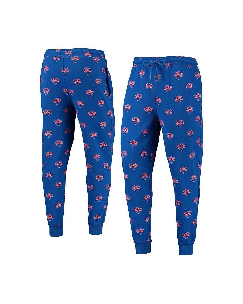 Men's Royal New York Knicks Allover Logo Jogger Pants $34.30 Pants