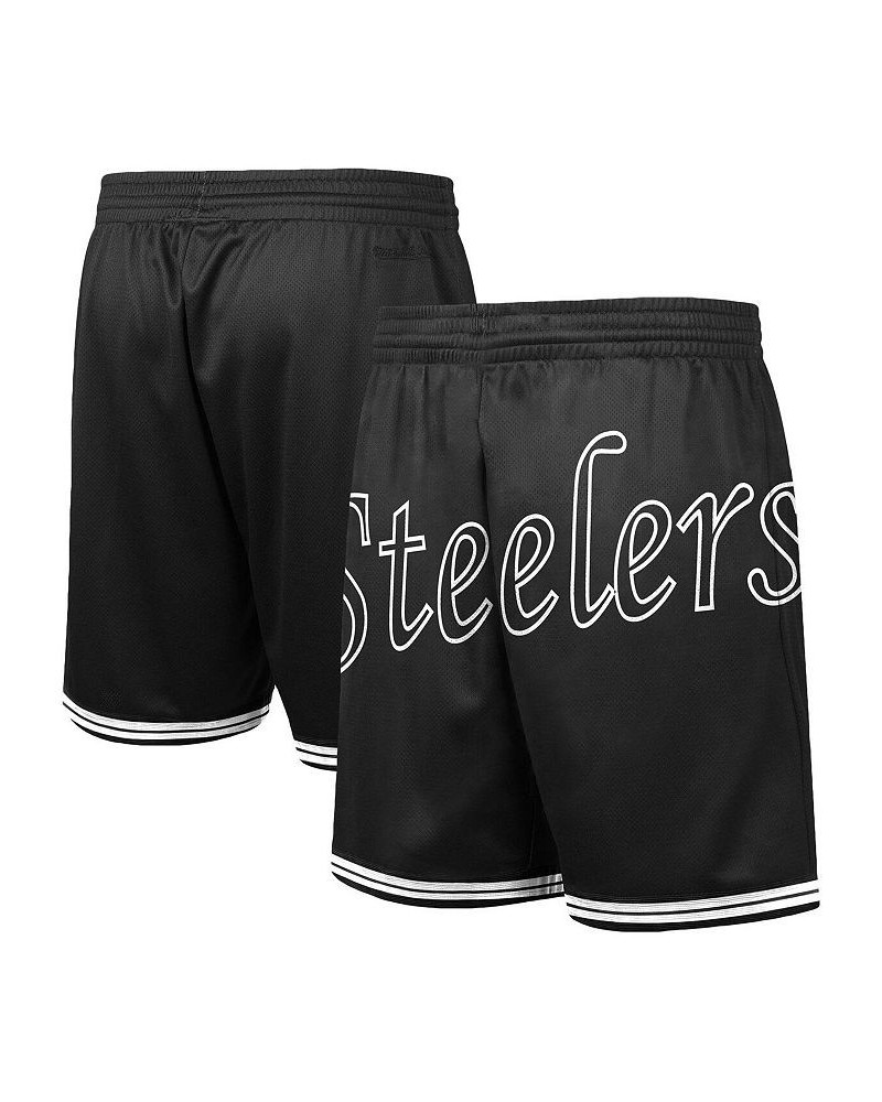 Men's Black Pittsburgh Steelers Big Face 3.0 Fashion Shorts $34.00 Shorts