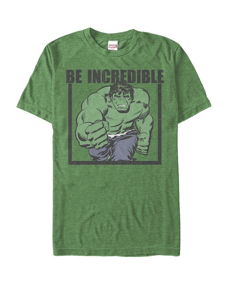 Marvel Men's Comic Collection Classic The Hulk Be Incredible Short Sleeve T-Shirt Green $15.75 T-Shirts