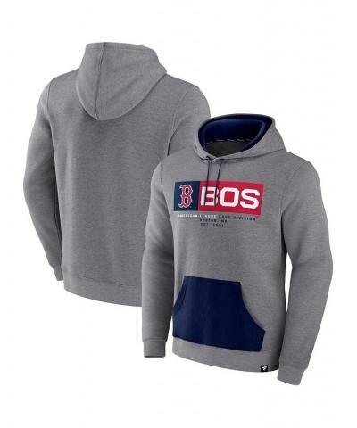 Men's Branded Heathered Gray, Navy Boston Red Sox Iconic Steppin Up Fleece Pullover Hoodie $33.00 Sweatshirt