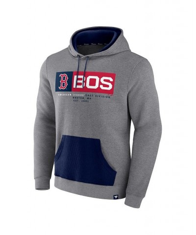 Men's Branded Heathered Gray, Navy Boston Red Sox Iconic Steppin Up Fleece Pullover Hoodie $33.00 Sweatshirt