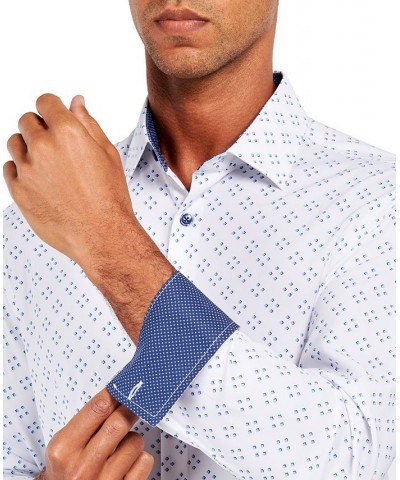 Men's Slim-Fit Performance Stretch Dress Shirt White $19.57 Dress Shirts