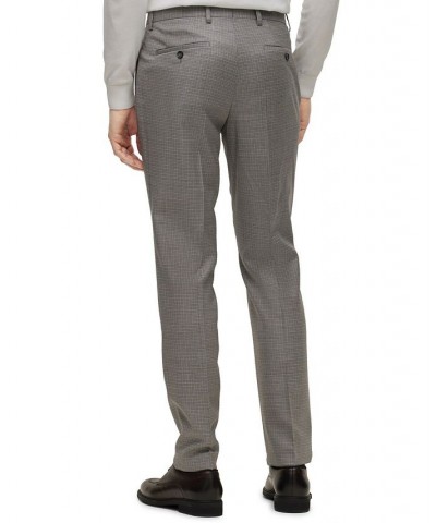 BOSS Men's Slim-Fit Suit in Patterned Stretch Wool Silver $362.25 Suits