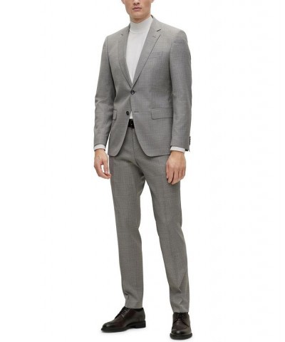 BOSS Men's Slim-Fit Suit in Patterned Stretch Wool Silver $362.25 Suits