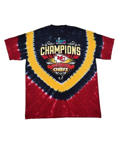 Men's Red Kansas City Chiefs Super Bowl LVII Champions Shield Tie-Dye T-shirt $24.90 T-Shirts