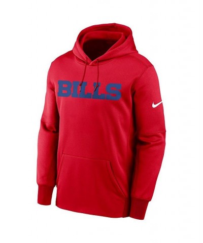 Men's Red Buffalo Bills Fan Gear Wordmark Performance Pullover Hoodie $39.10 Sweatshirt