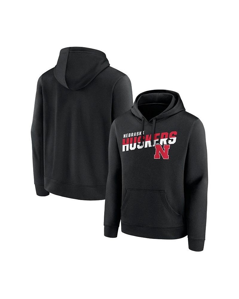 Men's Branded Black Nebraska Huskers Quick Slant Pullover Hoodie $22.56 Sweatshirt