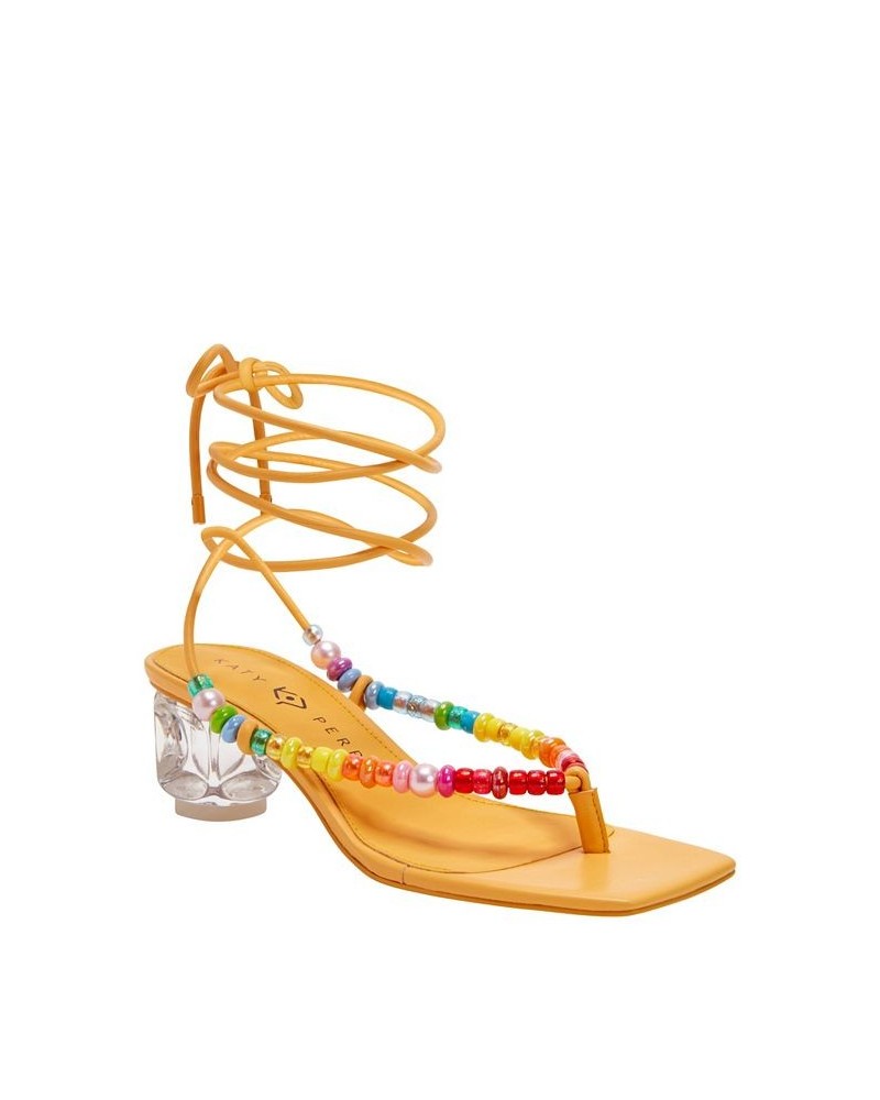 Women's The Cubie Bead Lace Up Sandals Yellow $38.08 Shoes