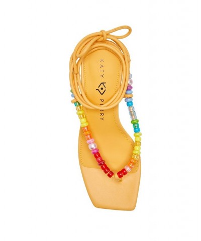 Women's The Cubie Bead Lace Up Sandals Yellow $38.08 Shoes