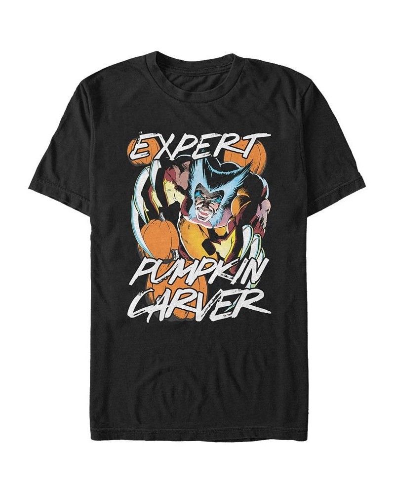 Marvel Men's Wolverine Expert Pumpkin Carver Halloween Short Sleeve T-Shirt Black $14.70 T-Shirts