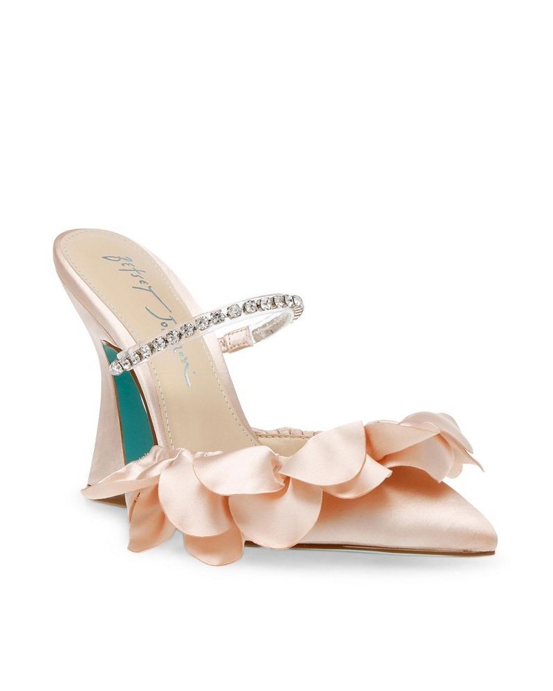 Women's Jayde Ruffle Evening Pump Tan/Beige $56.99 Shoes