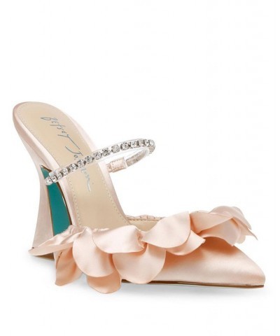 Women's Jayde Ruffle Evening Pump Tan/Beige $56.99 Shoes