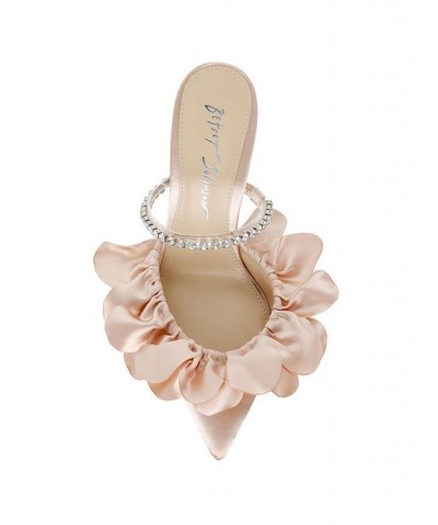 Women's Jayde Ruffle Evening Pump Tan/Beige $56.99 Shoes