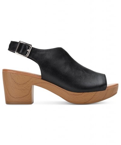 Women's Amaraa Slingback Clog Sandals Black $35.45 Shoes