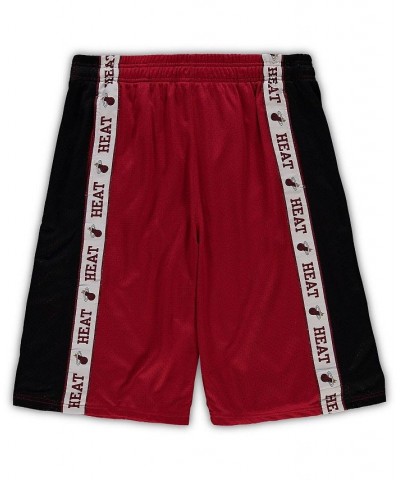 Men's Branded Red and Black Miami Heat Big and Tall Tape Mesh Shorts $17.60 Shorts