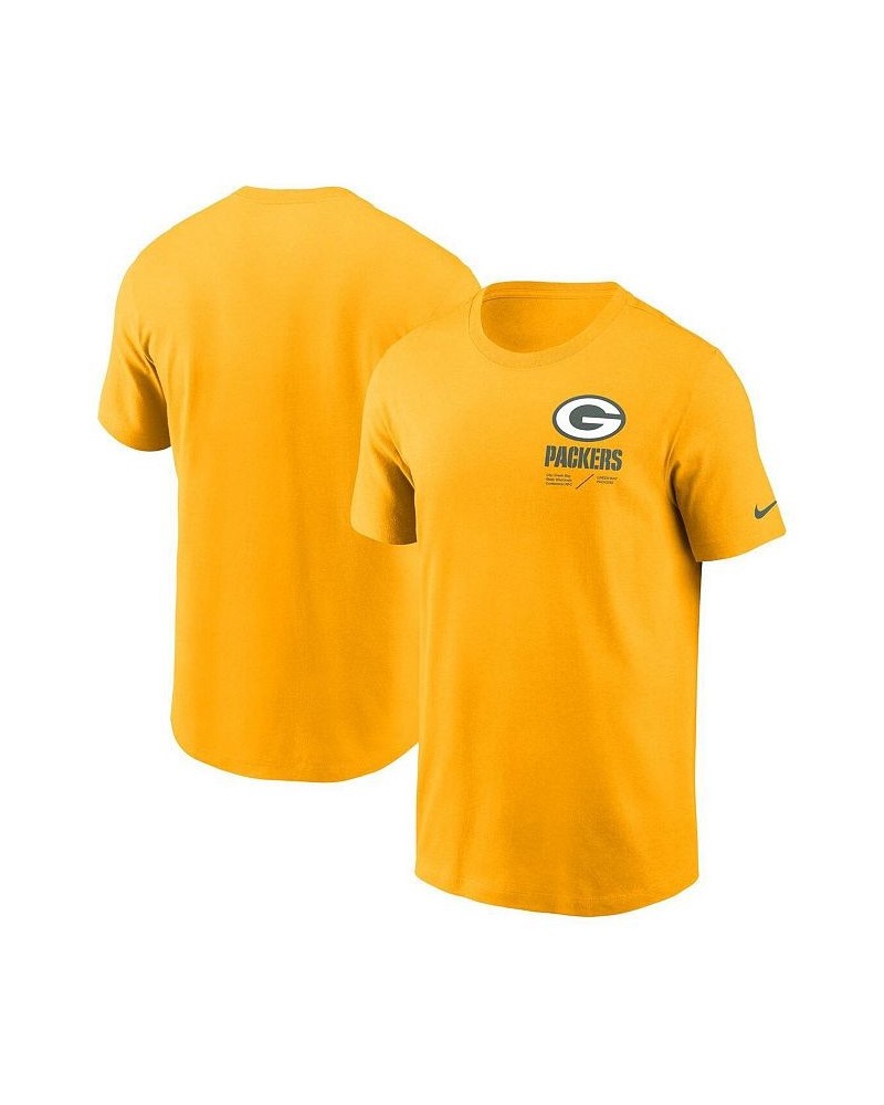 Men's Gold Green Bay Packers Infograph Lockup Performance T-shirt $17.60 T-Shirts