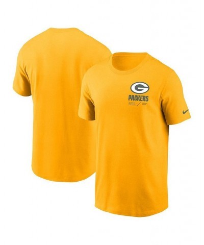 Men's Gold Green Bay Packers Infograph Lockup Performance T-shirt $17.60 T-Shirts