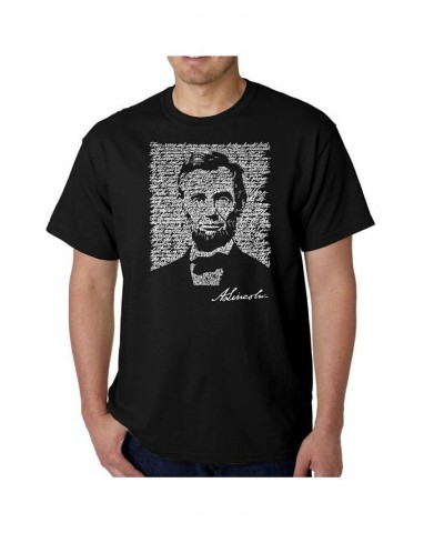 Mens Word Art T-Shirt - Abraham Lincoln Black $15.40 T-Shirts