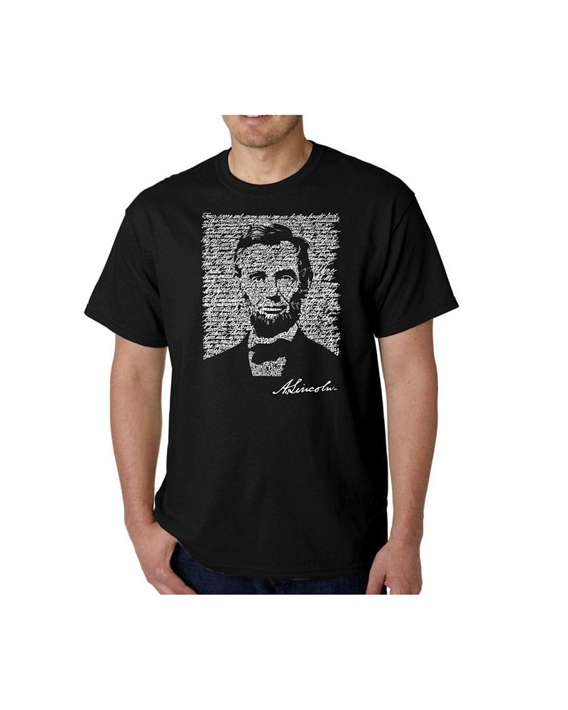 Mens Word Art T-Shirt - Abraham Lincoln Black $15.40 T-Shirts