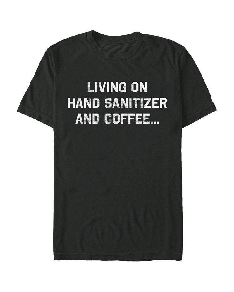 Men's Sanitizer and Coffee Short Sleeve Crew T-shirt Black $16.80 T-Shirts