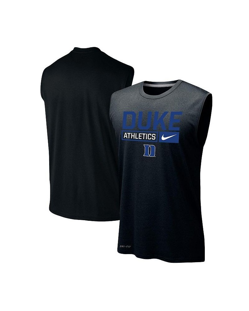 Men's Black Duke Blue Devils Wordmark Drop Legend Performance Tank Top $22.39 T-Shirts