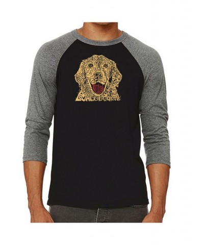 Dog Men's Raglan Word Art T-shirt Gray $25.19 T-Shirts