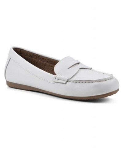 Women's Deutzia Slip-On Loafers White, Leather $44.65 Shoes