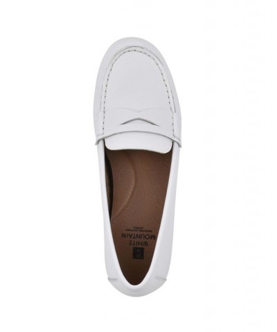 Women's Deutzia Slip-On Loafers White, Leather $44.65 Shoes