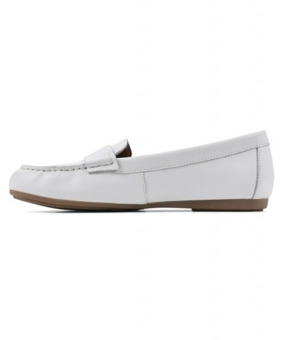 Women's Deutzia Slip-On Loafers White, Leather $44.65 Shoes