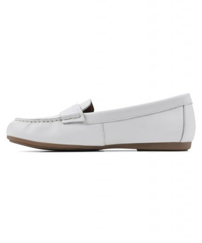 Women's Deutzia Slip-On Loafers White, Leather $44.65 Shoes