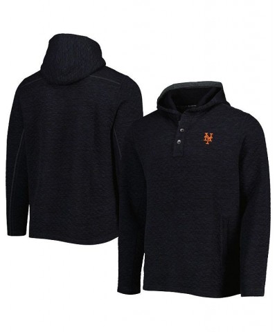 Men's Black New York Mets Queensland Quilted Hoodie $54.40 Sweatshirt