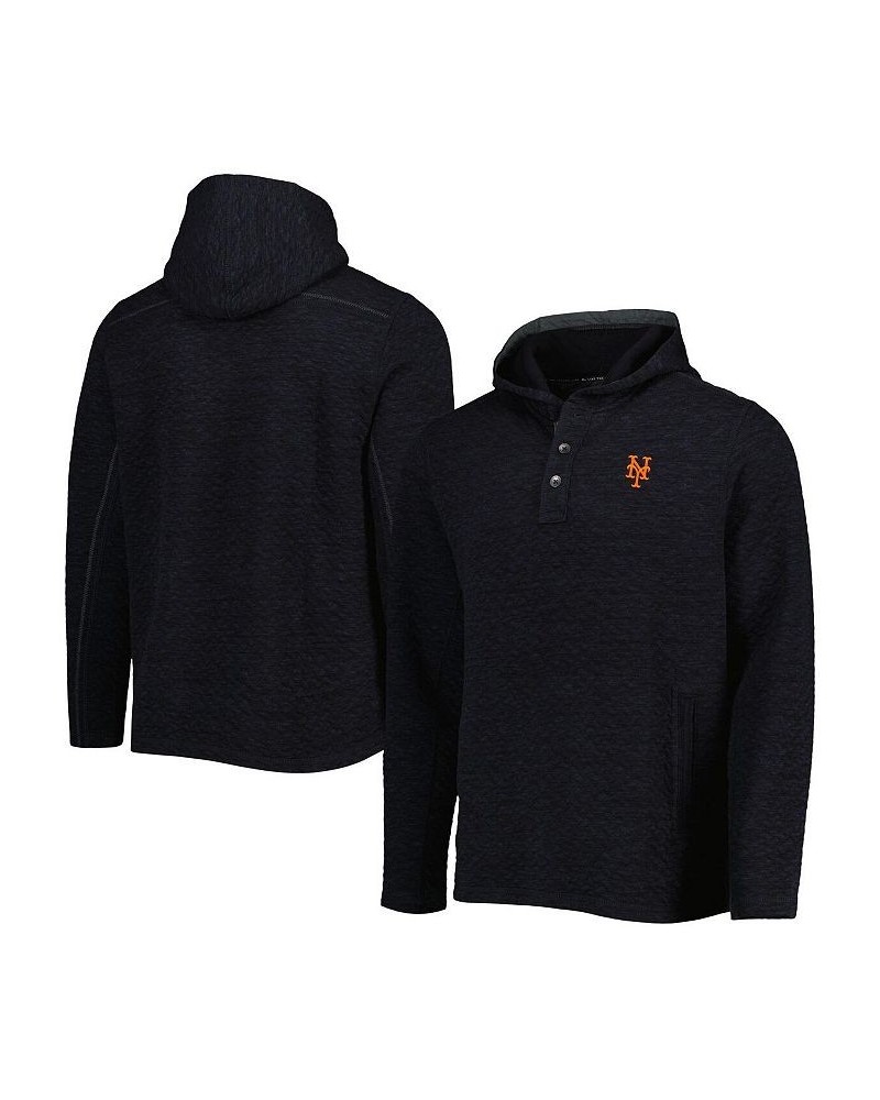 Men's Black New York Mets Queensland Quilted Hoodie $54.40 Sweatshirt