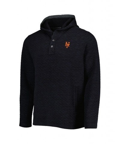 Men's Black New York Mets Queensland Quilted Hoodie $54.40 Sweatshirt