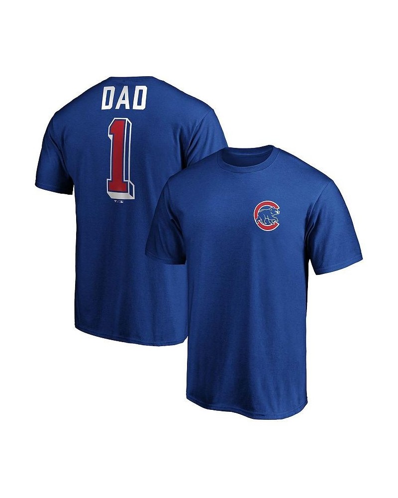 Men's Branded Royal Chicago Cubs Number One Dad Team T-shirt $20.58 T-Shirts