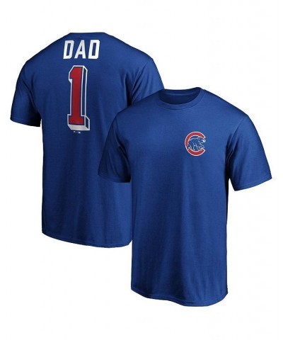 Men's Branded Royal Chicago Cubs Number One Dad Team T-shirt $20.58 T-Shirts