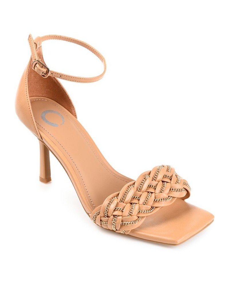 Women's Mabella Braided Chain Sandals Brown $41.80 Shoes