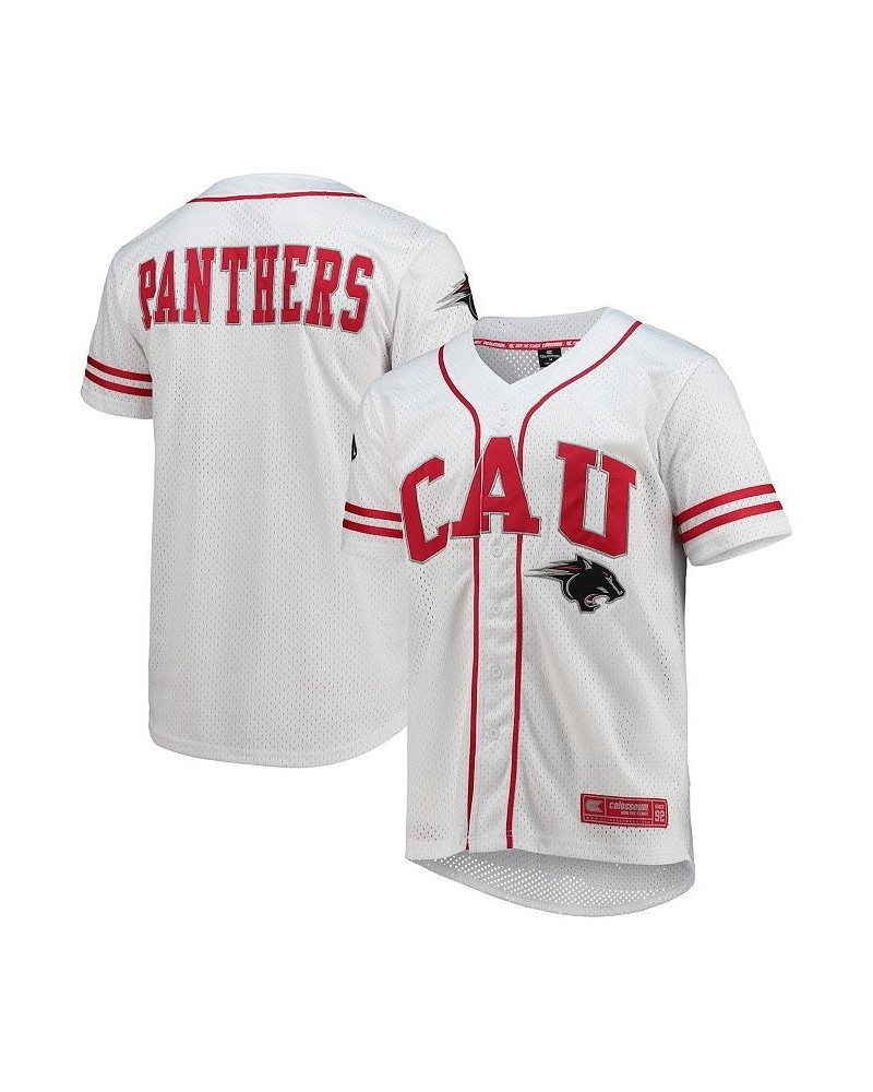 Men's White, Red Clark Atlanta University Panthers Free Spirited Baseball Jersey $34.50 Jersey