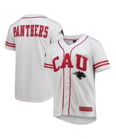 Men's White, Red Clark Atlanta University Panthers Free Spirited Baseball Jersey $34.50 Jersey