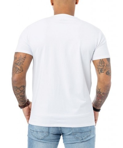 Men's Three Skulls Rhinestone T-shirt White $21.60 T-Shirts