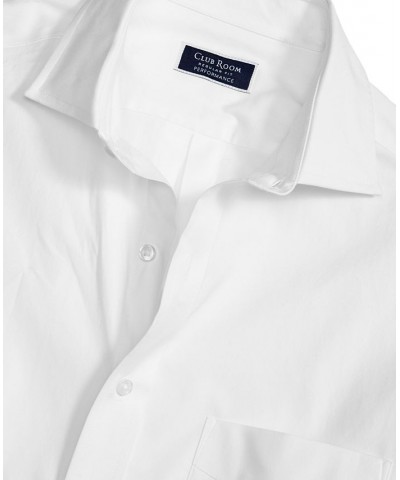 Men's Regular Fit Cotton Spread Collar Pinpoint Dress Shirt White $22.00 Dress Shirts