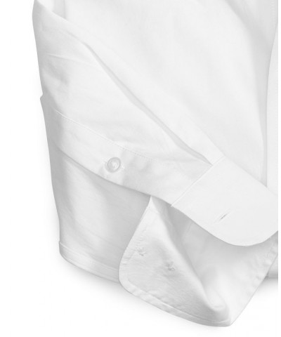 Men's Regular Fit Cotton Spread Collar Pinpoint Dress Shirt White $22.00 Dress Shirts