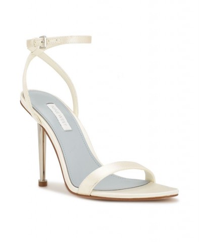 Women's Reina Almond Toe Stiletto Dress Sandals Ivory/Cream $42.51 Shoes