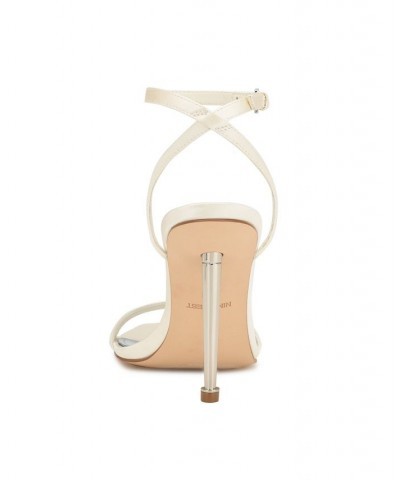 Women's Reina Almond Toe Stiletto Dress Sandals Ivory/Cream $42.51 Shoes