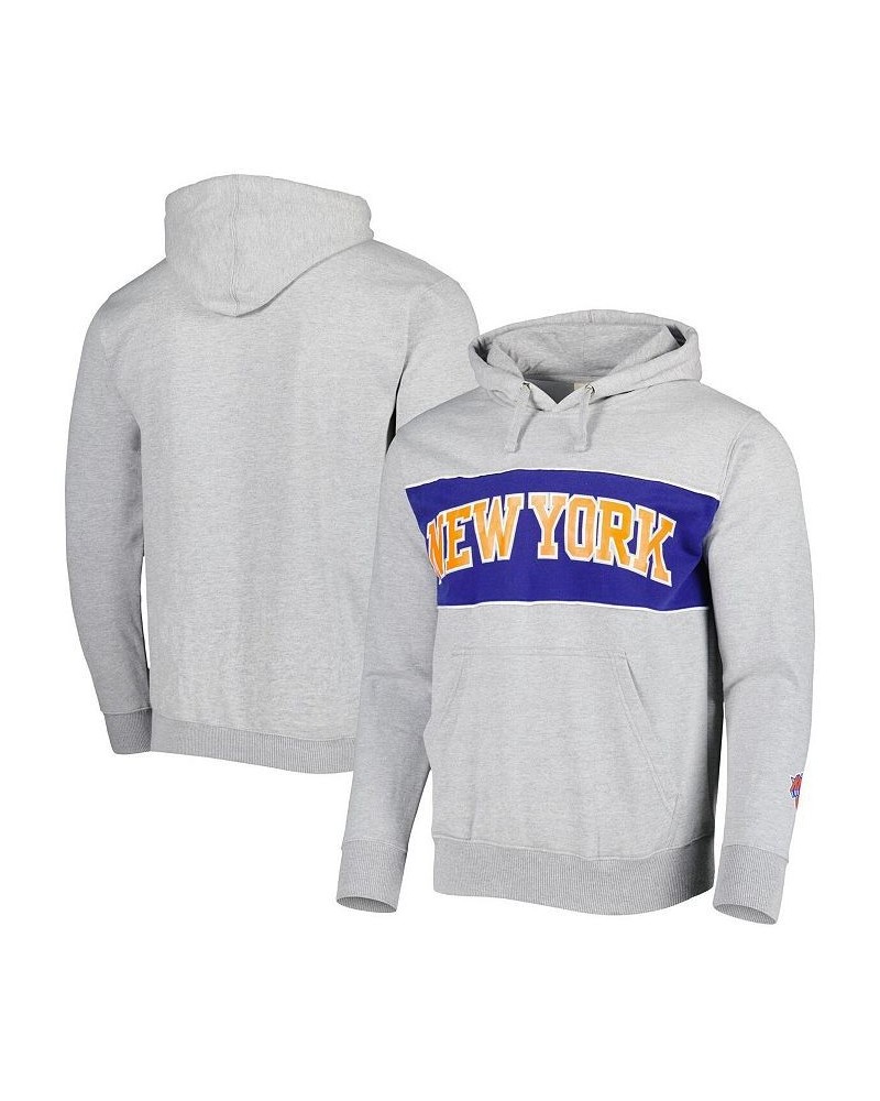 Men's Branded Heather Gray New York Knicks Wordmark French Terry Pullover Hoodie $28.42 Sweatshirt