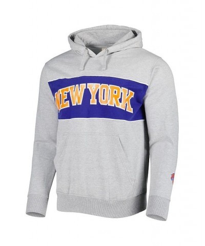 Men's Branded Heather Gray New York Knicks Wordmark French Terry Pullover Hoodie $28.42 Sweatshirt