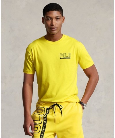 Men's Big & Tall Logo Jersey Crewneck T-Shirt Yellow $35.25 T-Shirts