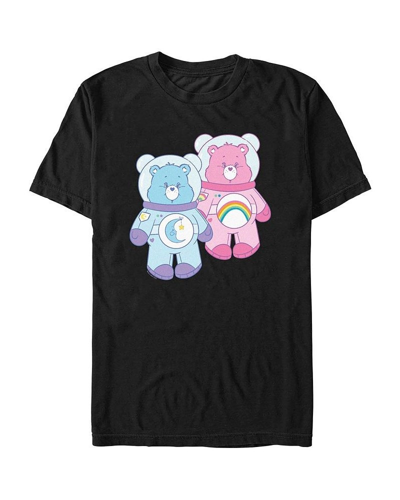 Men's Care Bears Space Suits Short Sleeve T-shirt Black $17.15 T-Shirts