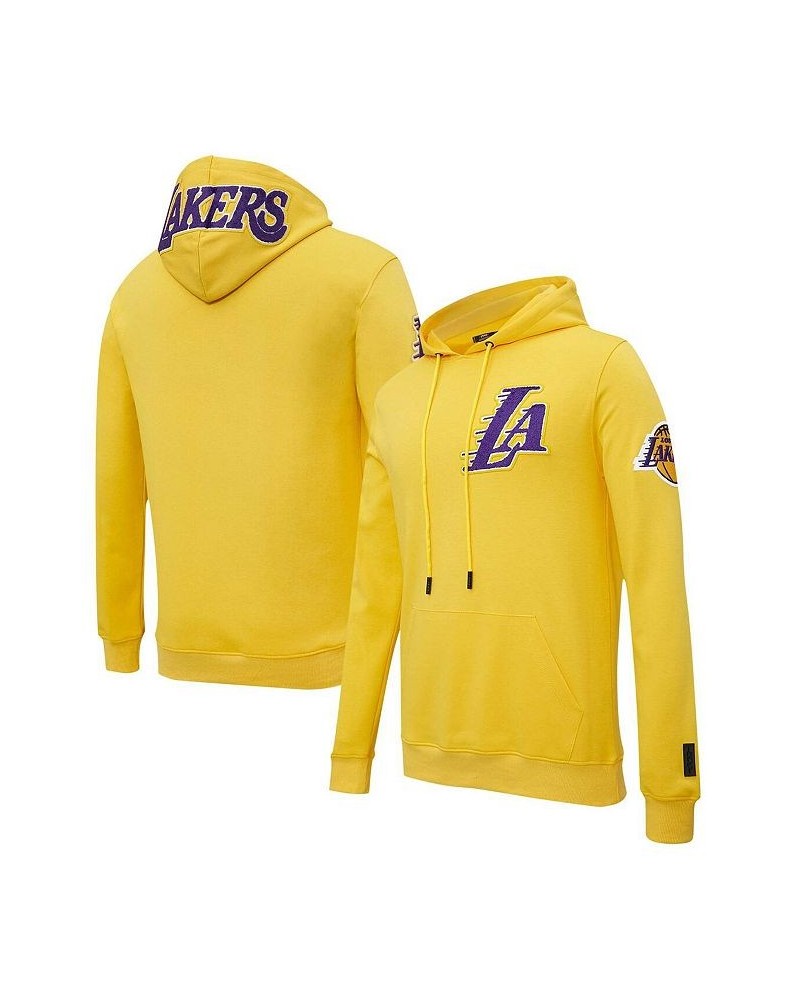 Men's Gold Los Angeles Lakers Chenille Team Pullover Hoodie $47.83 Sweatshirt