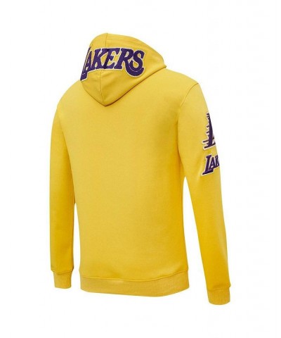 Men's Gold Los Angeles Lakers Chenille Team Pullover Hoodie $47.83 Sweatshirt